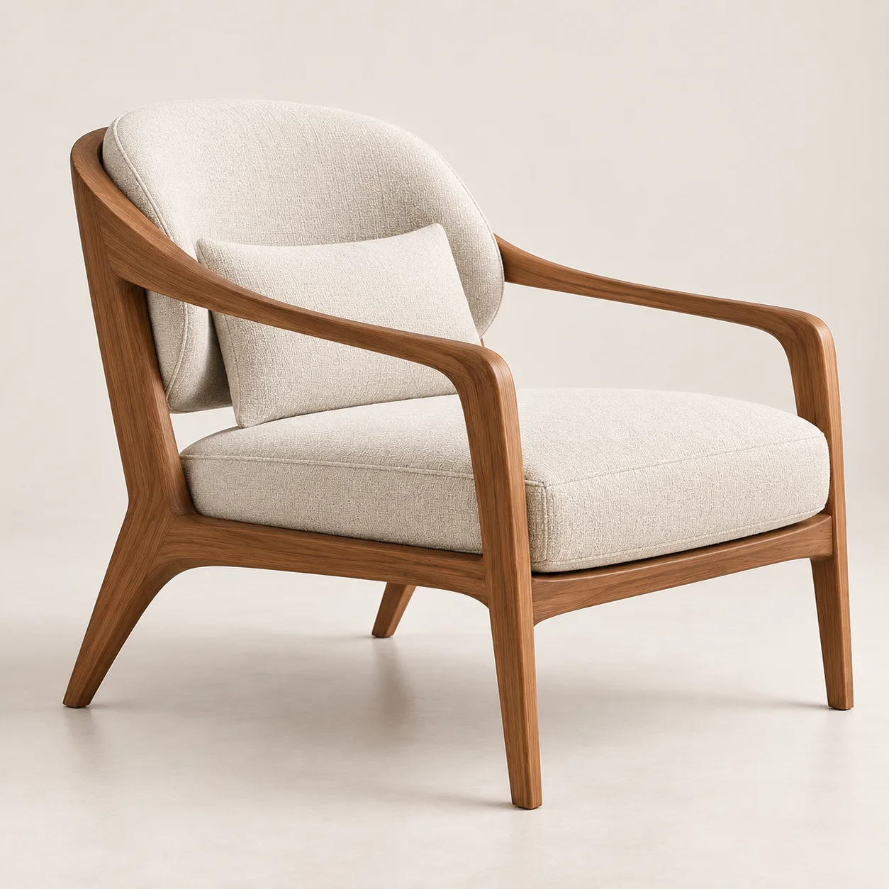 Sculpted Bow Back Teak Dining Armchair