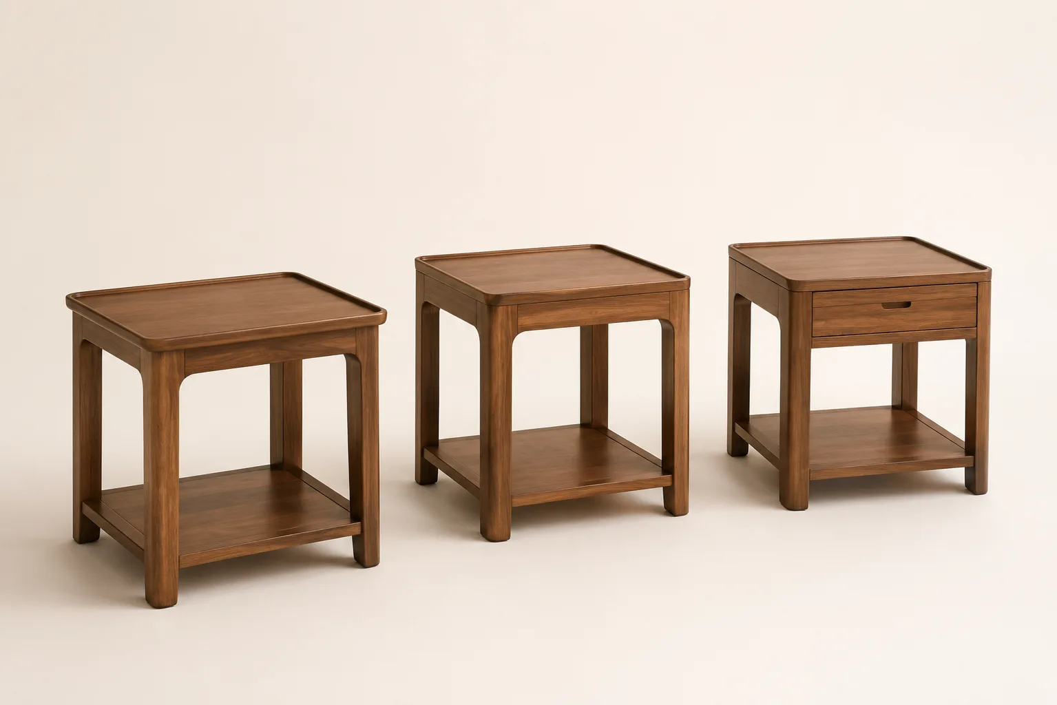 Elegant Teak Bedside Table - Flores Two-Drawer